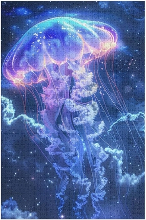 Great Jigsaw Puzzles for Adults 1000 Pieces Fantasy Galaxy Jellyfish Puzzles for Adults Toys Gift Family Decoration Kids Puzzles