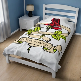 Grow In Faith Christian Blanket | Velveteen Plush