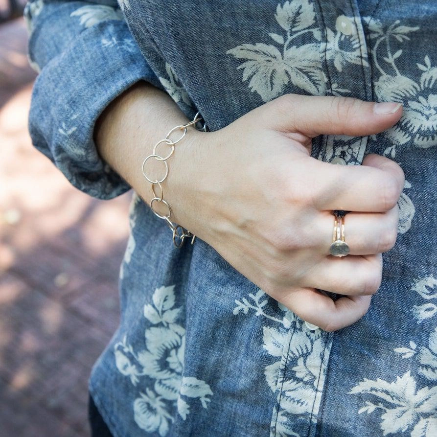 Hammered Disc Stacking Rings - Mixed Metals