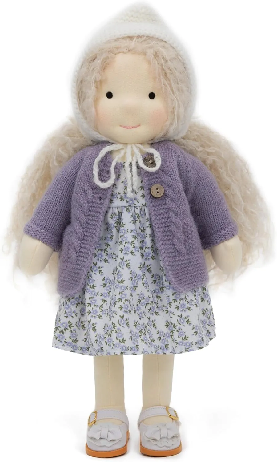 Handmade Waldorf Doll- Bunny 12", Soft Girl Rag Doll with Cute Stuffed Plush, Ideal First Doll for Babies & Toddlers