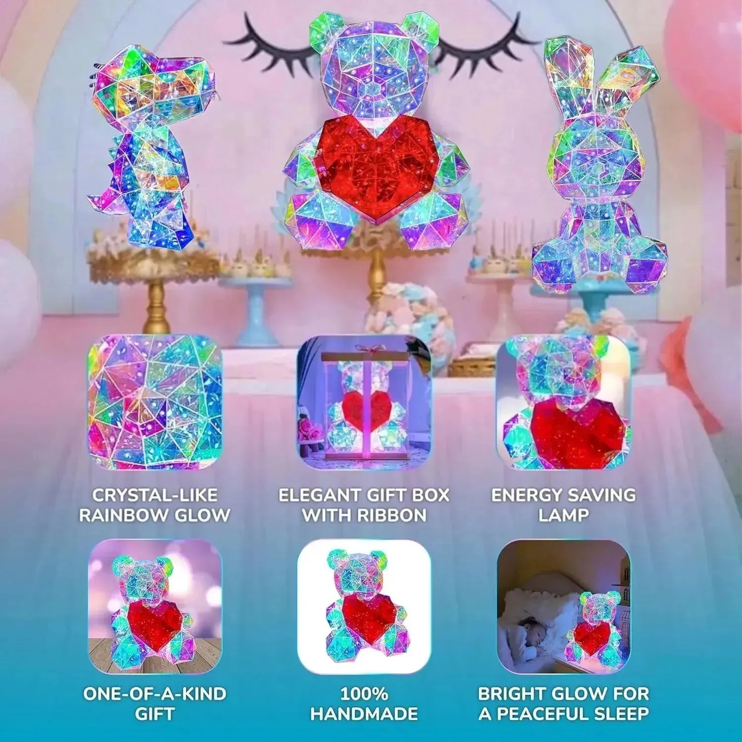 Heartlight Harmony Teddy Bear Lamp