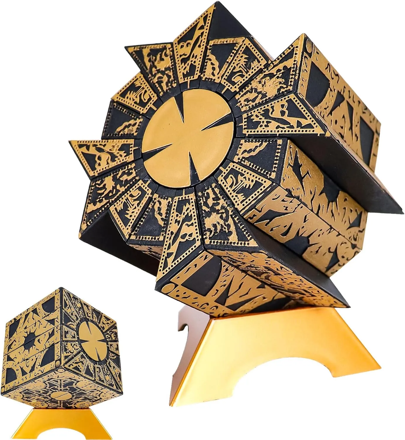 Hellraiser Puzzle Box Functional, Lament Configuration with Base, Puzzle Cube Detachable Decoration