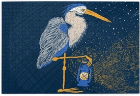 Heron Lantern Wooden Puzzle 1000 Piece Puzzles for Adults, Funny Toys & Family Game Artwork Jigsaw Puzzles,Eco-Friendly Materials,Unique Gift,Challenging Brain Teaser