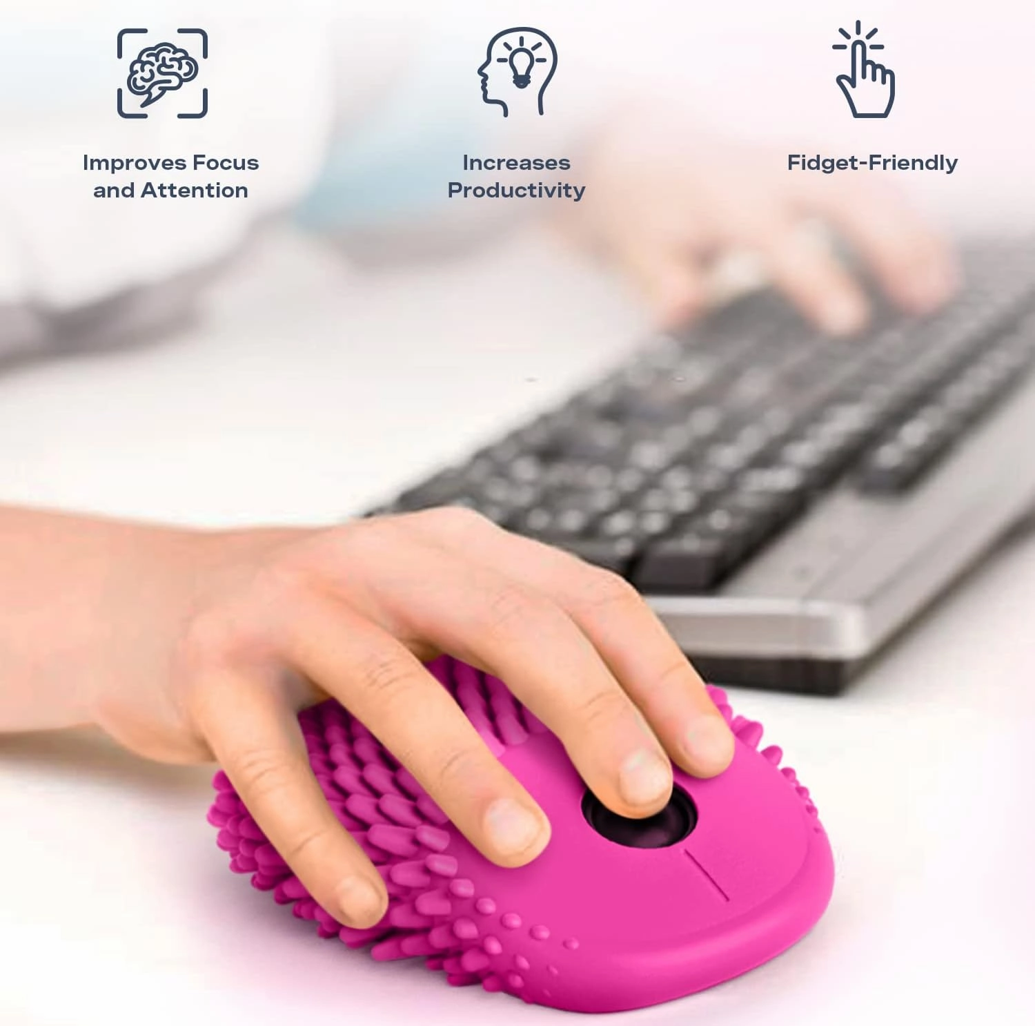 Hoglet Fidget Computer Mouse – Cute Wireless Design, Perfect Tactile Tool for Stress Relief and Focus. Combines Comfort and Functionality for a Unique and Engaging Experience.