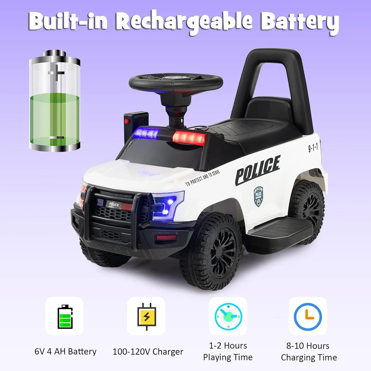 HONEY JOY Ride On Push Car, Licensed Mercedes Benz Push Cars for Toddlers w/Horn, Music, Lights, Under Seat Storage, Foot-to-Floor Ride On Fire Truck Toy for Kids Boys Girls