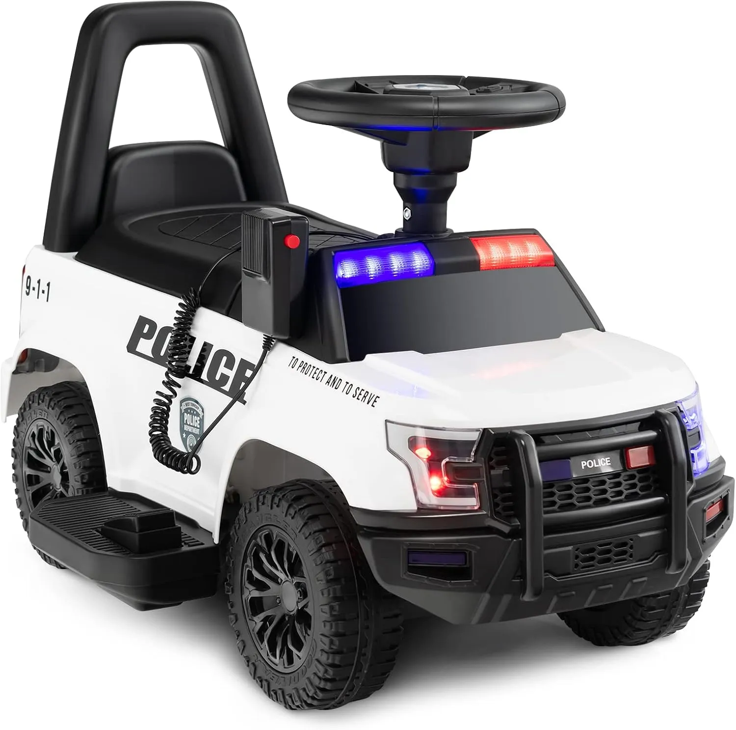 HONEY JOY Ride On Push Car, Licensed Mercedes Benz Push Cars for Toddlers w/Horn, Music, Lights, Under Seat Storage, Foot-to-Floor Ride On Fire Truck Toy for Kids Boys Girls