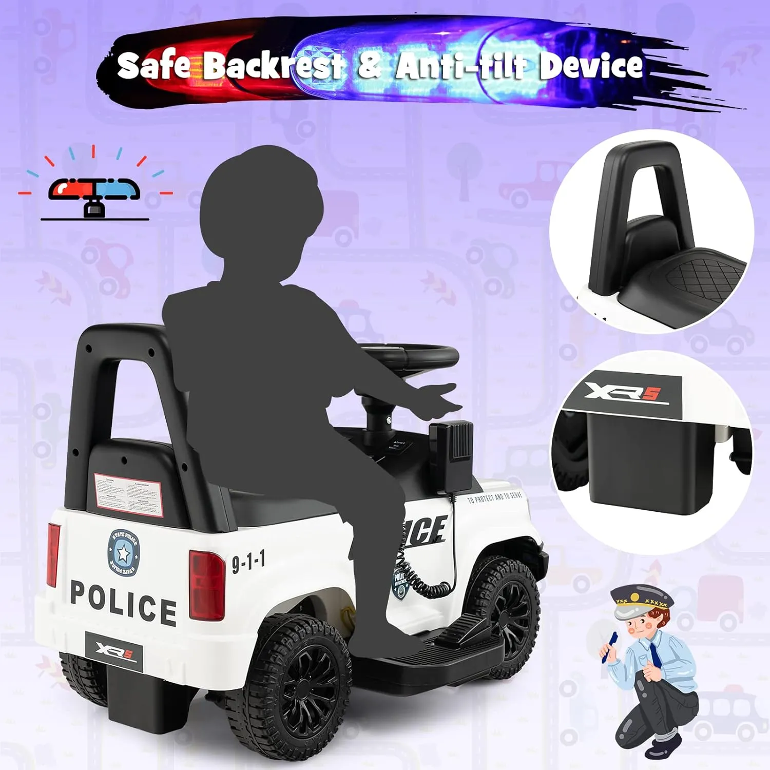 HONEY JOY Ride On Push Car, Licensed Mercedes Benz Push Cars for Toddlers w/Horn, Music, Lights, Under Seat Storage, Foot-to-Floor Ride On Fire Truck Toy for Kids Boys Girls