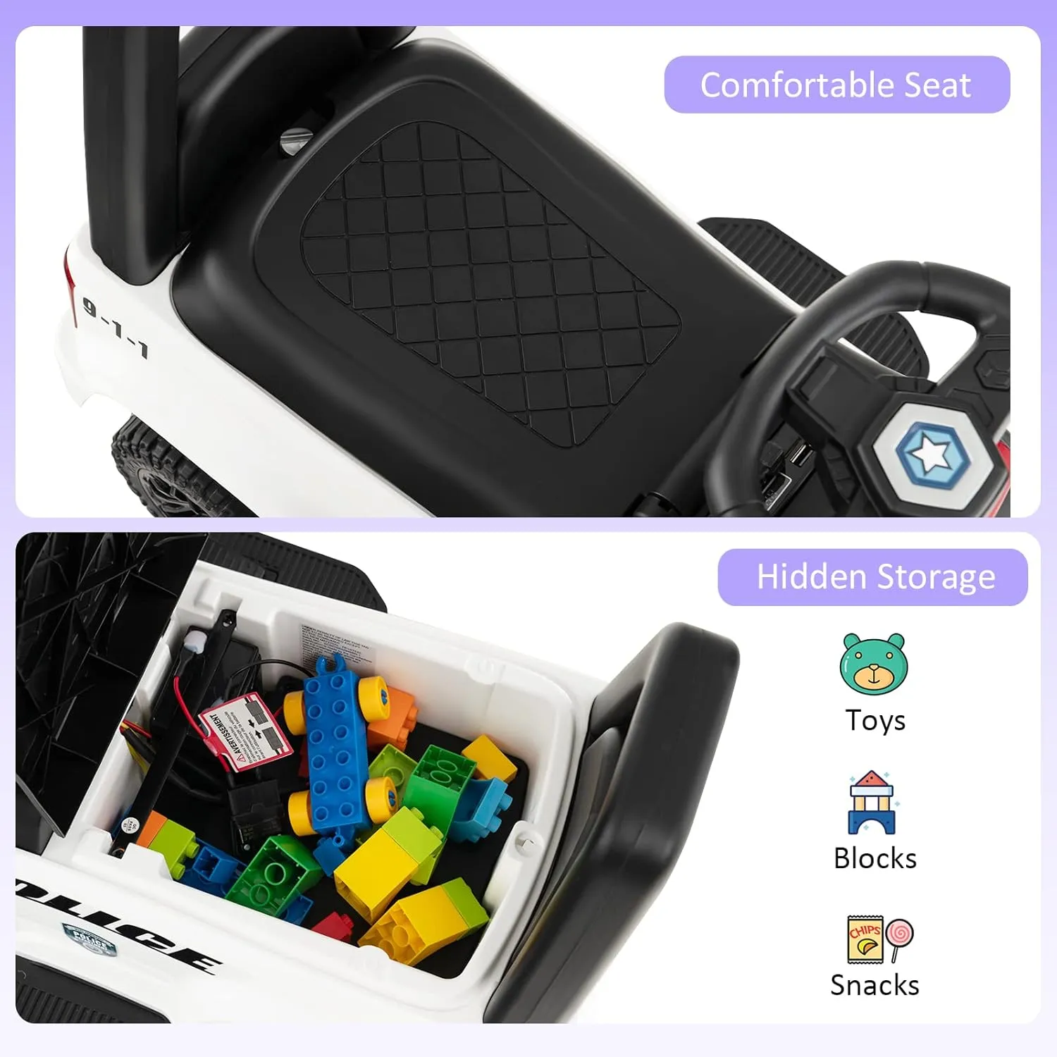 HONEY JOY Ride On Push Car, Licensed Mercedes Benz Push Cars for Toddlers w/Horn, Music, Lights, Under Seat Storage, Foot-to-Floor Ride On Fire Truck Toy for Kids Boys Girls
