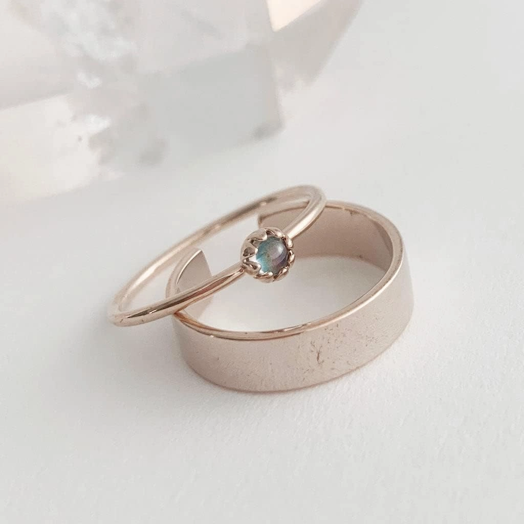 HONEYCAT Solar Mini Mood Ring in Gold, Rose Gold, or Silver | Minimalist, Delicate Jewelry