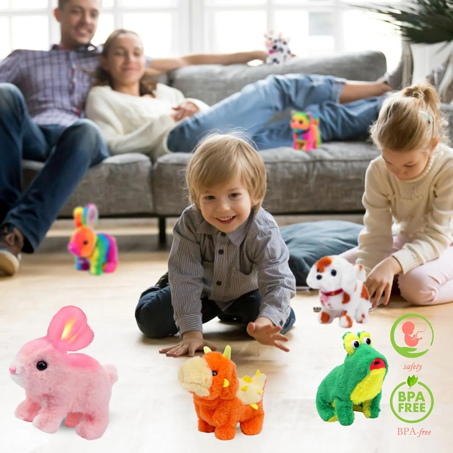 Hopearl Walking Polar Bear Interactive Electronic Pet Plush White Bear Toy with Sounds and Movements Animated Shaking Head Gifts for Toddlers Birthday, 9''