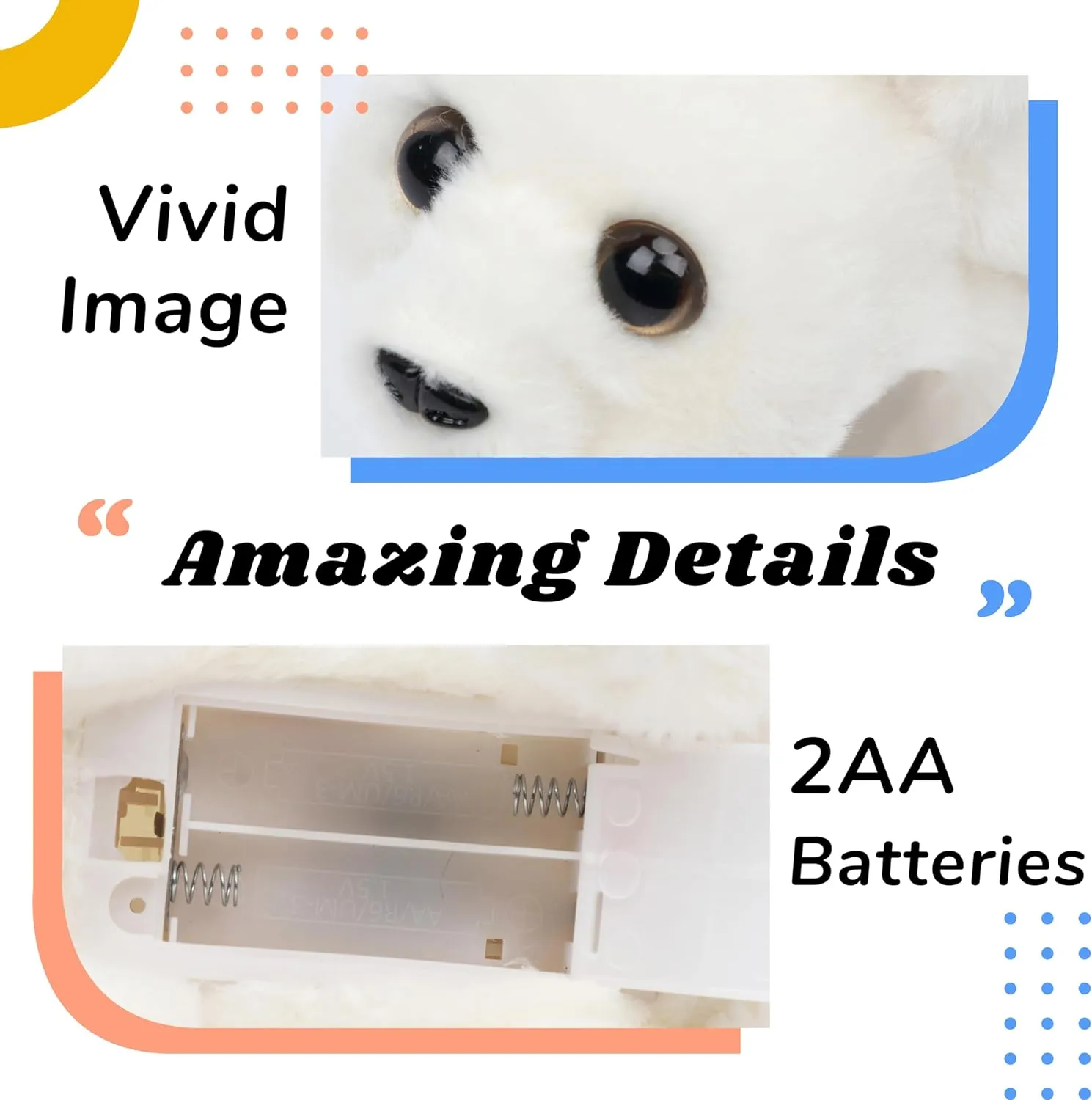 Hopearl Walking Polar Bear Interactive Electronic Pet Plush White Bear Toy with Sounds and Movements Animated Shaking Head Gifts for Toddlers Birthday, 9''