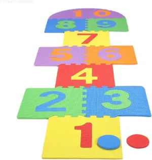 Hopscot Playmat Kids Foam Play Mat,Soft & Non-Toxic Interlocking Puzzle Play Mats EVA Exercise Mat,10 Large Number Foam Tiles (12" by 12" Blocks)