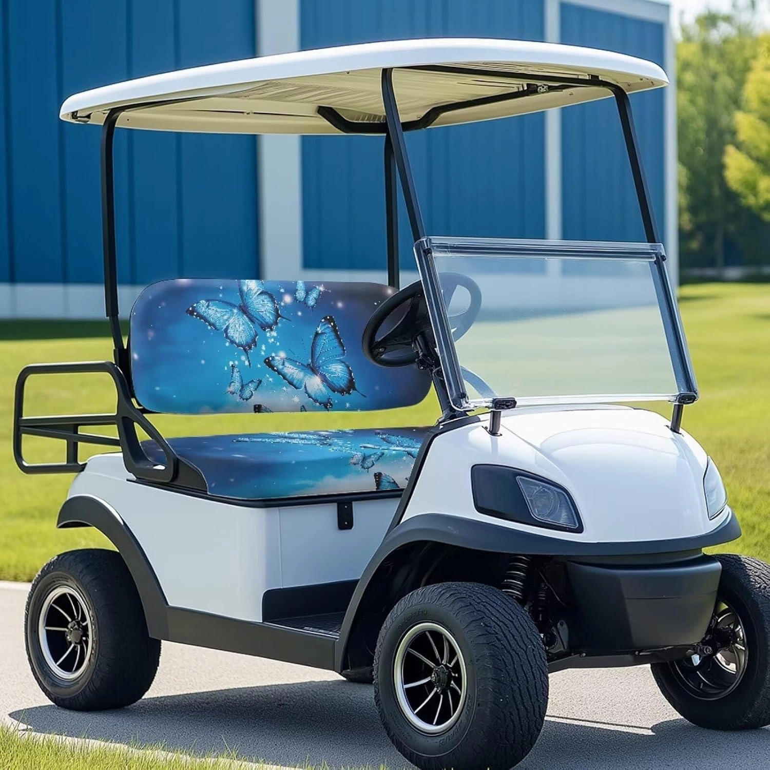 Horeset Golf Cart Front Seat Covers for Hot Weather, No Stapler Needed, Golf Cart Seat Covers Set Fit All Golf Cart Brand
