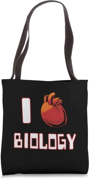 I Love Biology Heart Funny Biology And Science Tote Bag