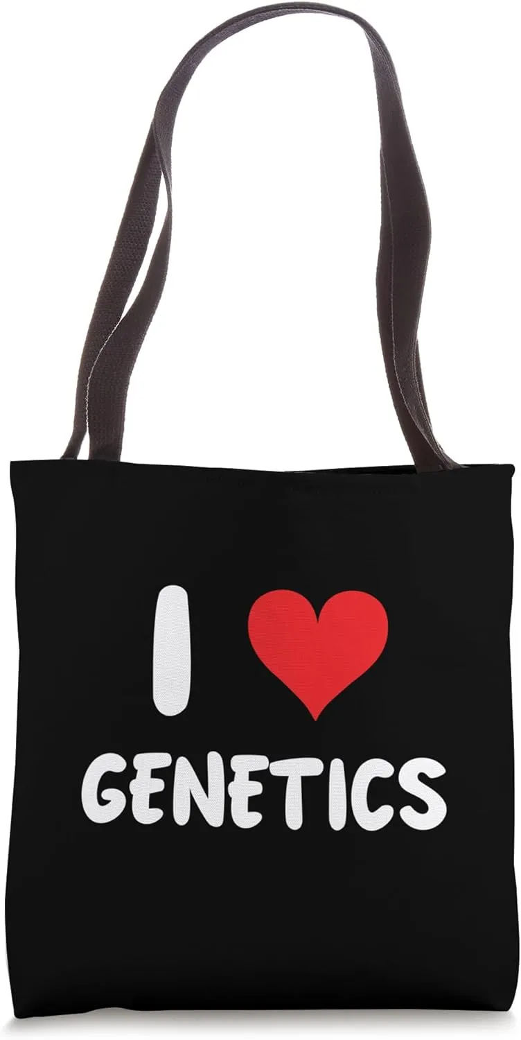 I Love Genetics - Heart - Genes Heredity Hereditary Science Tote Bag