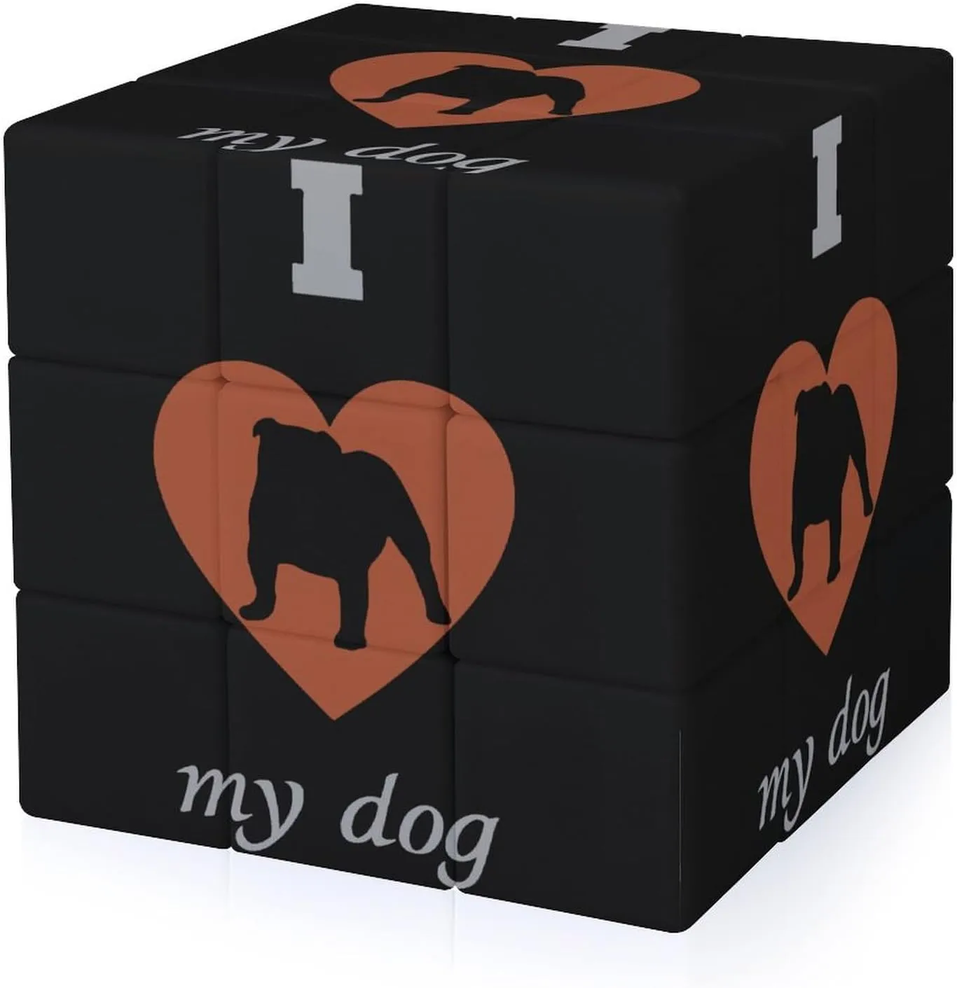 I Love My Dog Adults 3x3x3 Color-Matching Smooth Fully Printed Cube Gift
