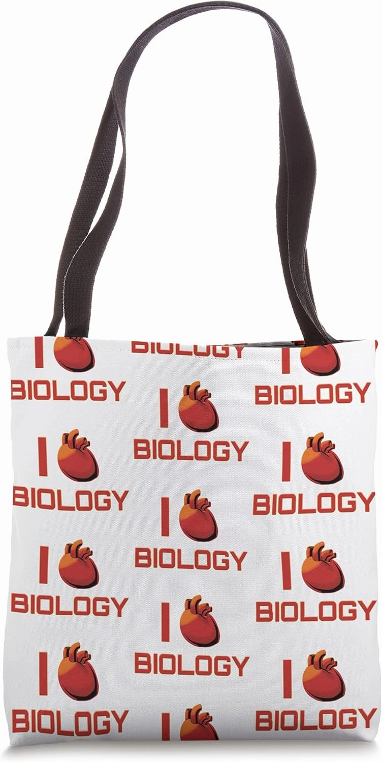I Love Biology Heart Funny Biology And Science Tote Bag