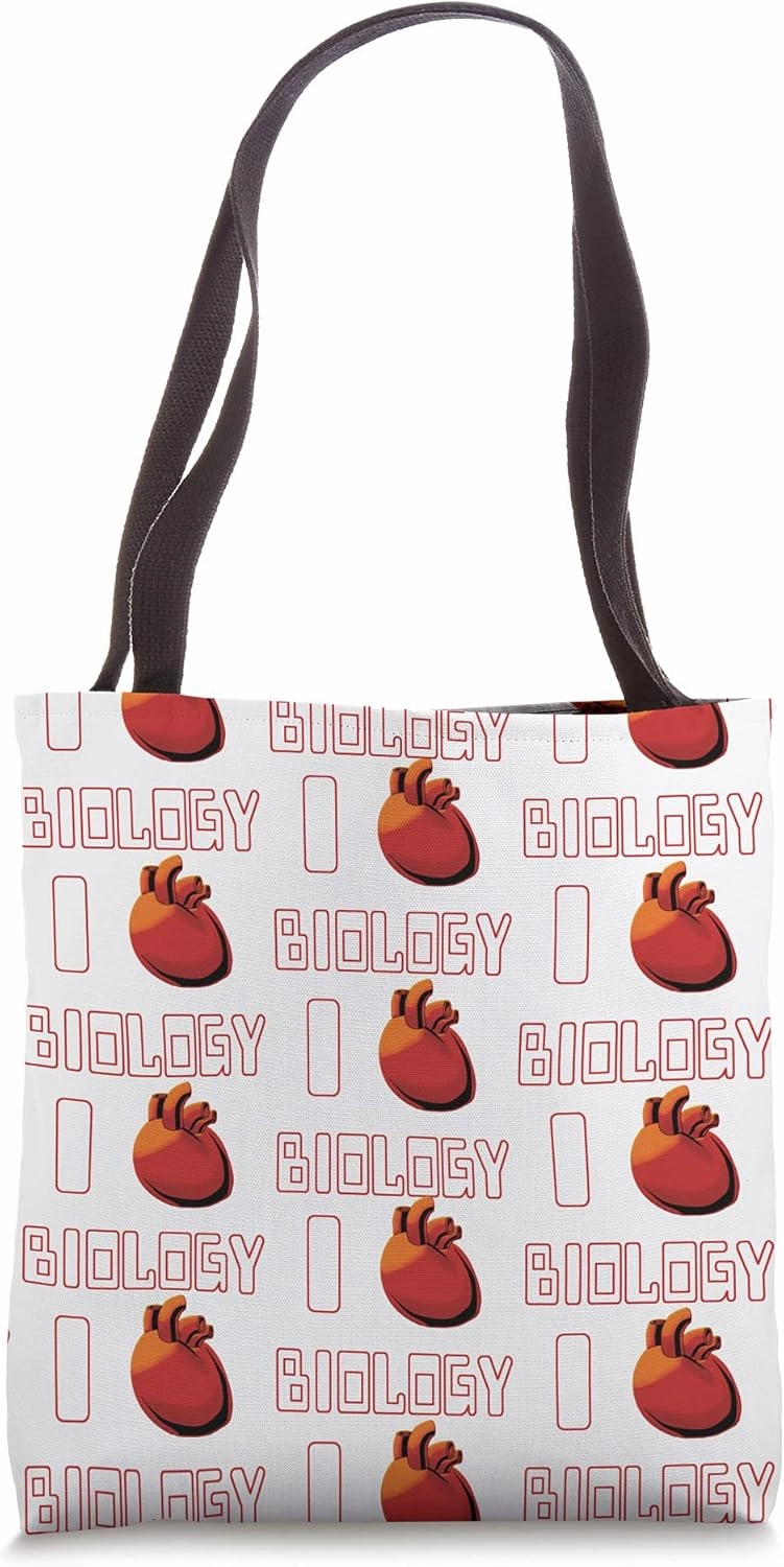 I Love Biology Heart Funny Biology And Science Tote Bag