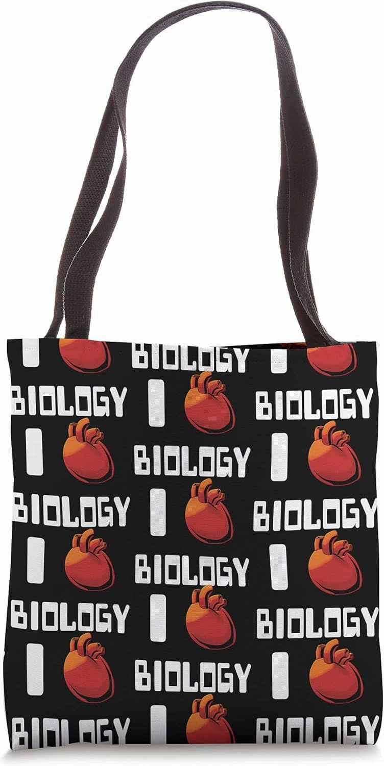 I Love Biology Heart Funny Biology And Science Tote Bag