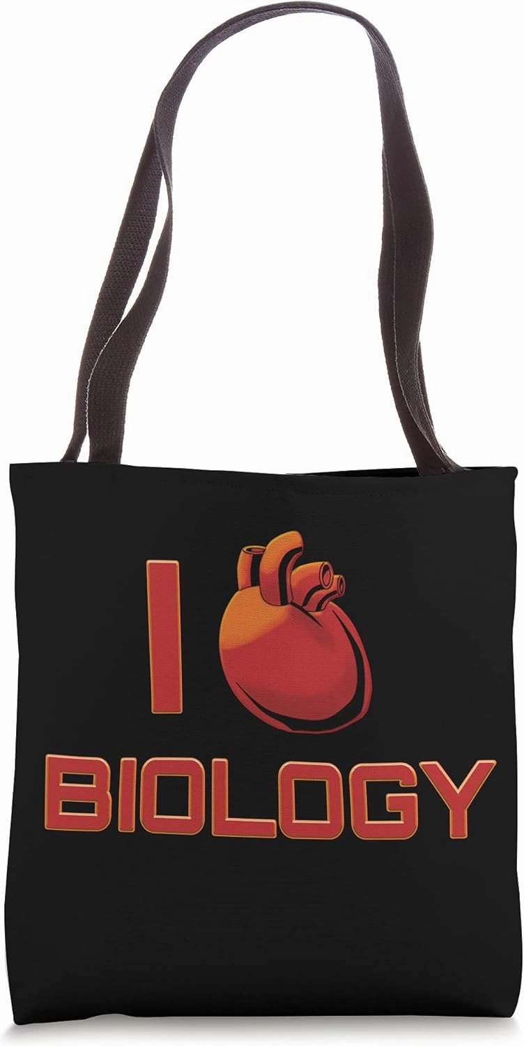 I Love Biology Heart Funny Biology And Science Tote Bag