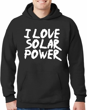 I Love Solar Power - New Adult Men's Hoodie Sweatshirt CP05 Black