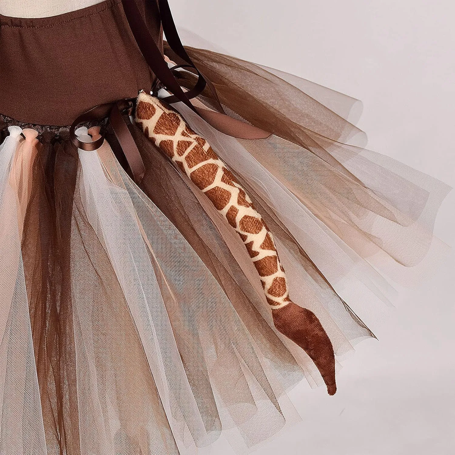 IBTOM CASTLE Prinecss Jungle Animal Costume for Girls Giraffe Cows Tutu Birthday Halloween Dress Up Outfits w/Headband Tails