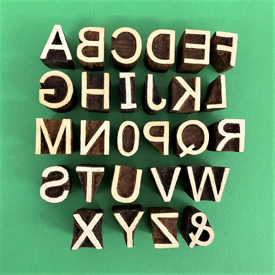 Indian Wooden Block Set - Simple Capital Alphabet