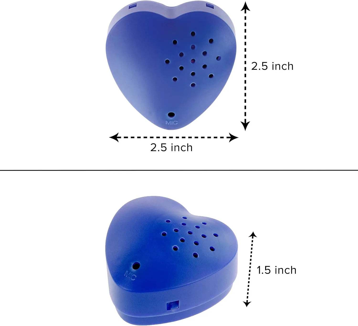 Inventiv 2 Pack, 30 Second Voice Sound Recorder Module for Plush Toy, Stuffed Teddy Bear Animal Recordable Heart, Record Custom Messages (Blue)
