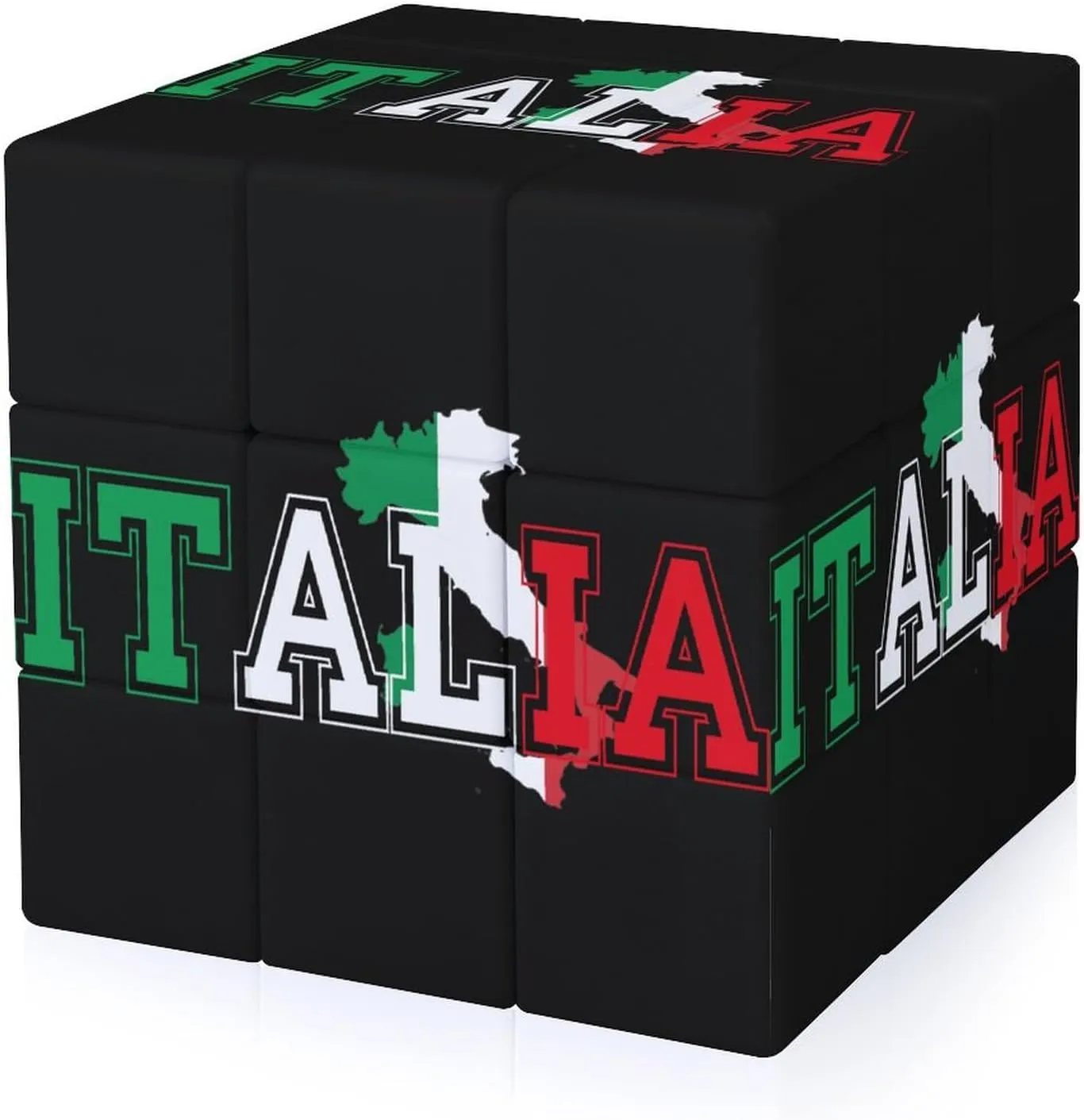 Italia Flag Colors Italia Map Adults 3x3x3 Color-Matching Smooth Fully Printed Cube Gift