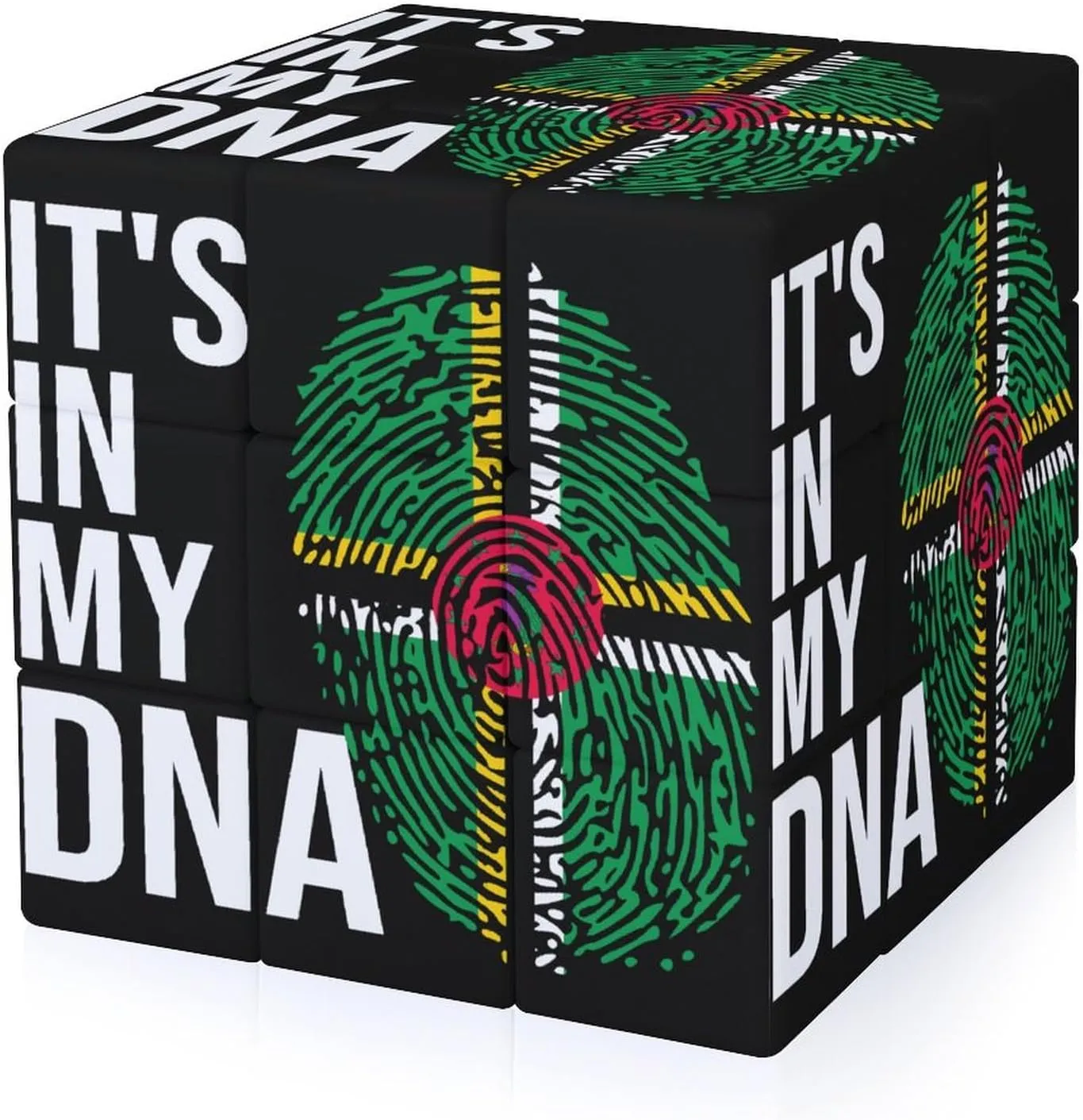 It's in My DNA Dominica Flag Adults 3x3x3 Color-Matching Smooth Fully Printed Cube Gift