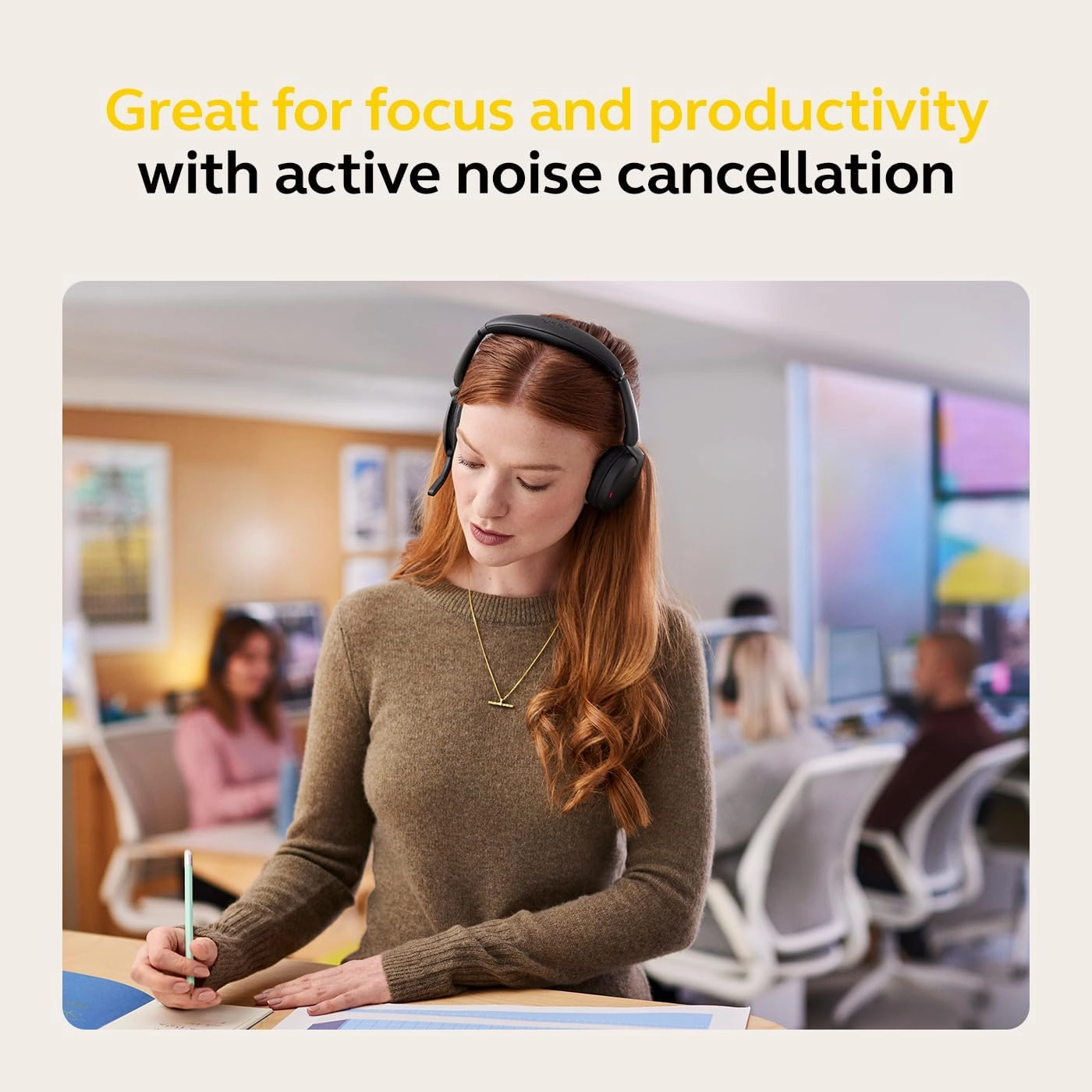 Jabra Evolve2 65 Flex Wireless Stereo Headset - Bluetooth, Noise-Cancelling ClearVoice Technology & Hybrid ANC - Works with All Leading UC Platforms Such As Zoom & Google Meet - Black