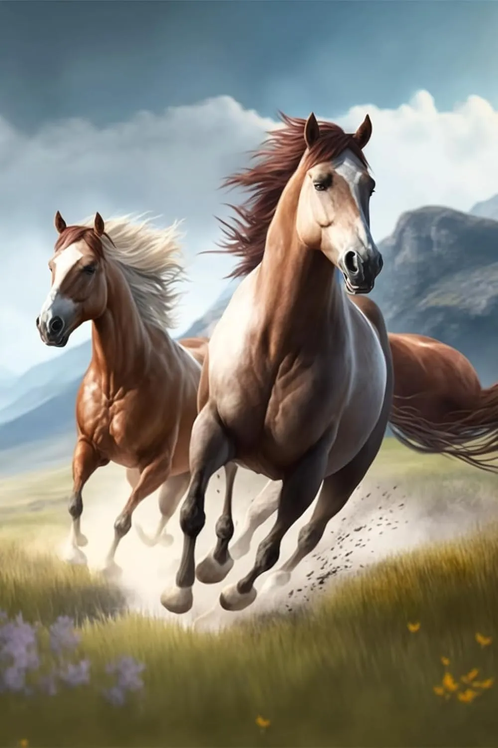 Jigsaw Puzzle 1000 Piece Wooden Puzzle Grassland Running Horses Picture Family Decorations, Unique Birthday Present Suitable for Adults