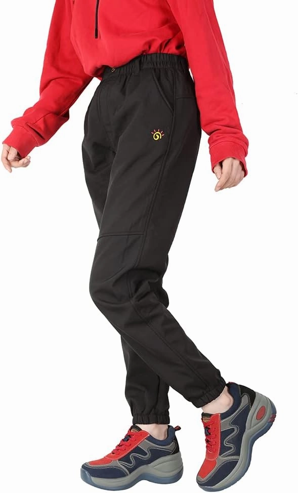 Jingle Bongala Kids Youth Waterproof Hiking Pants Fleece Lined Elastic Waist for Boys Girls Snow Pants Insulated