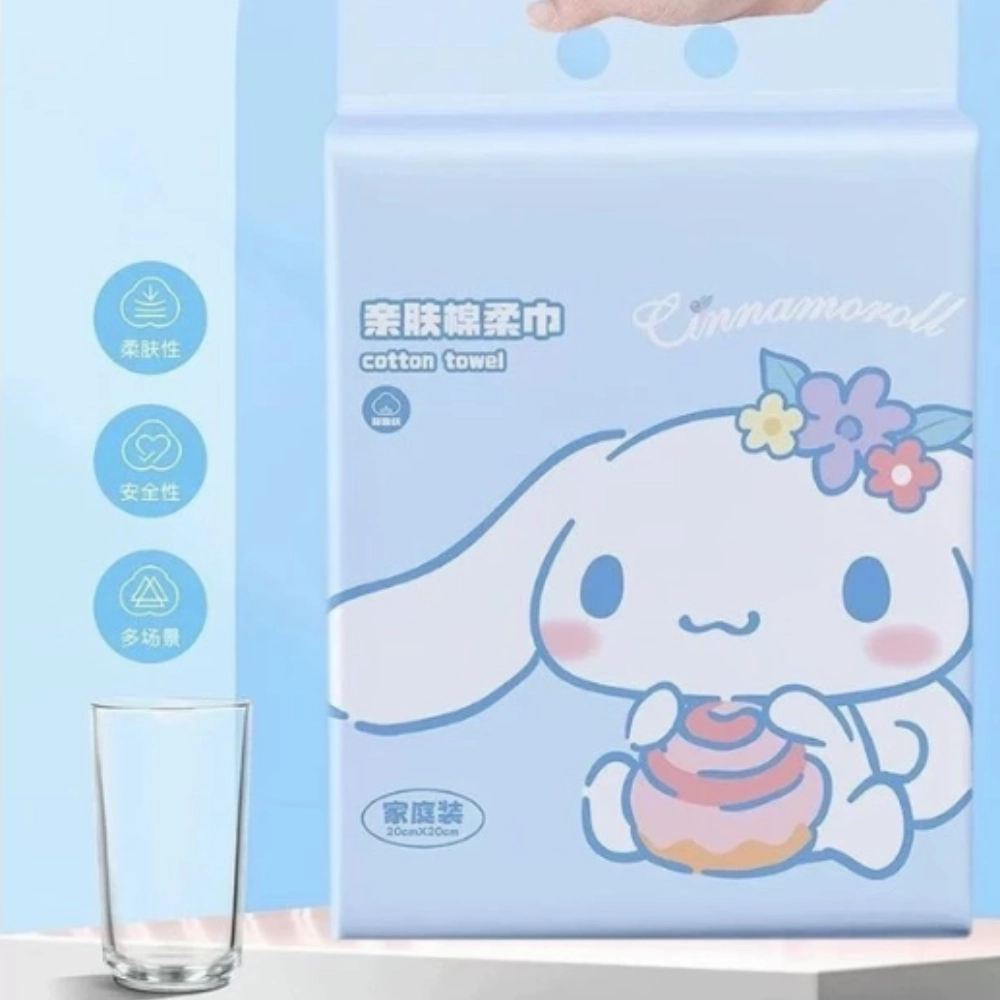 KAMI HOUSE Sanrio Jumbo Size Hanging Facial Towels Family Pack - Cinnamoroll (MJ321)