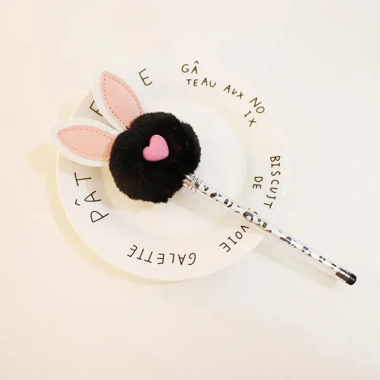 Kawaii Bunny Plush Gel Pen 🐰✨ | Adorable Fluffy Rabbit Stationery for School & Office 🌸💖