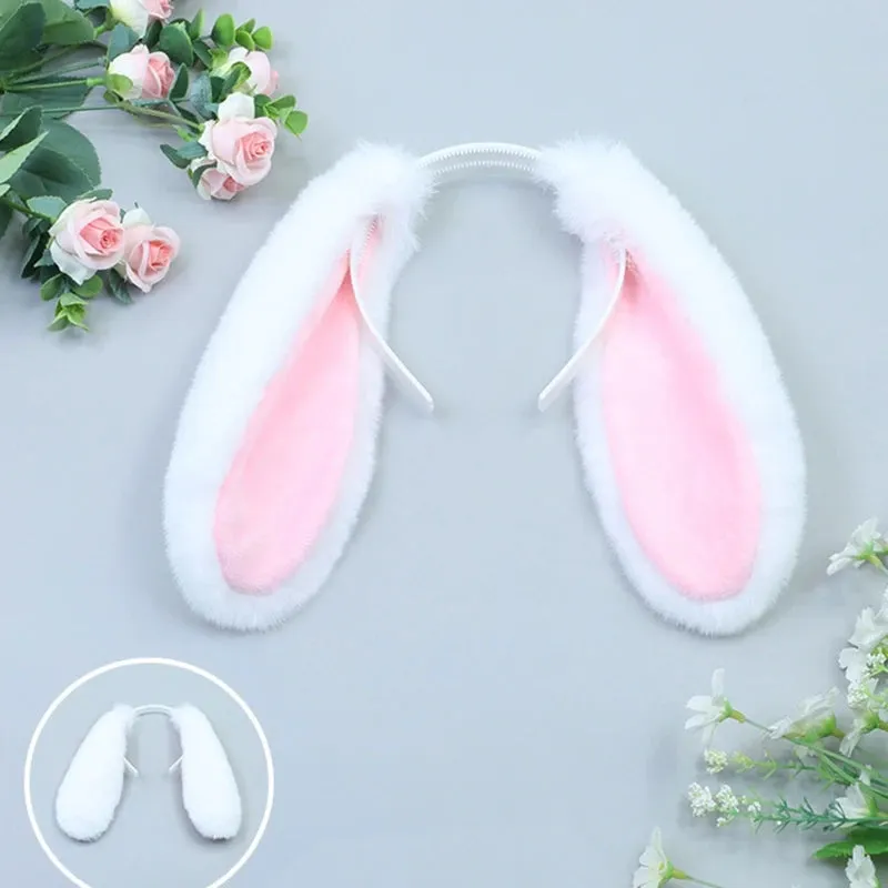 Kawaii Plush Bunny Ears Headband 🐰✨ | Cute Anime Hair Hoop for Cosplay & Daily Wear 🎉💖