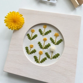 Kits: Dandelion Field Embroidery Kit with Frame