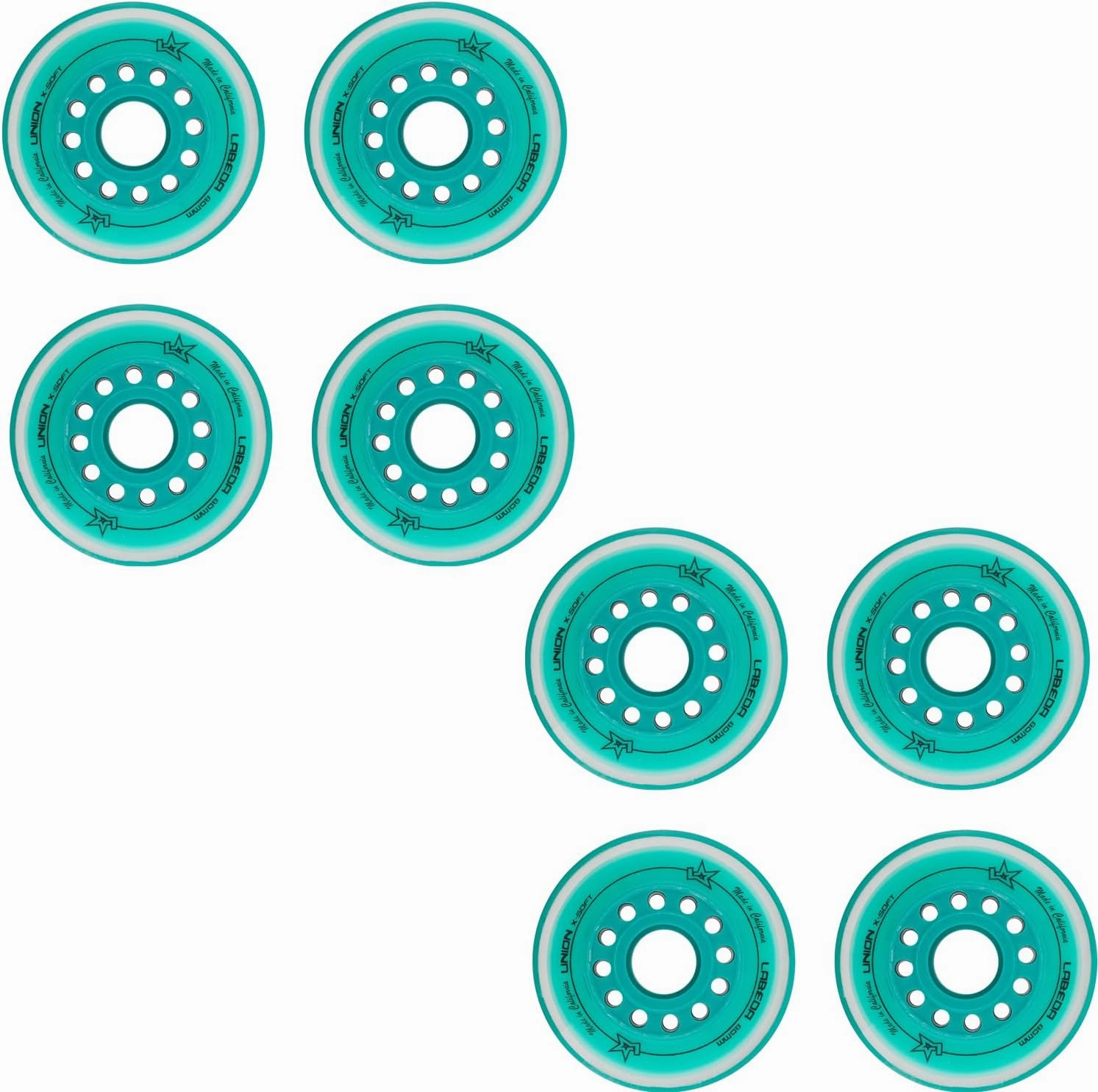 Labeda Roller Hockey Wheels Union Premium Performance Inline Skate Wheel 8-Pack - Choose Size and Color