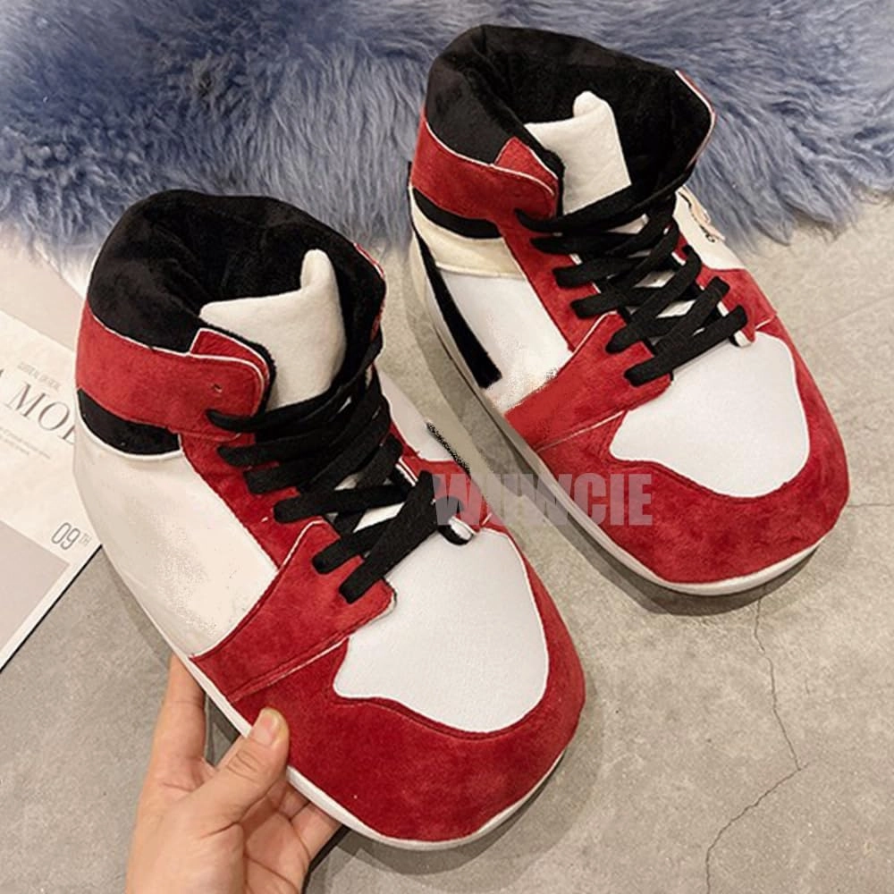 LAPRBY High Top Sneaker Slippers Unisex One-Size Ultra Comfy and Cozy House Fluffy Jordan Like Slippers for Men and Women