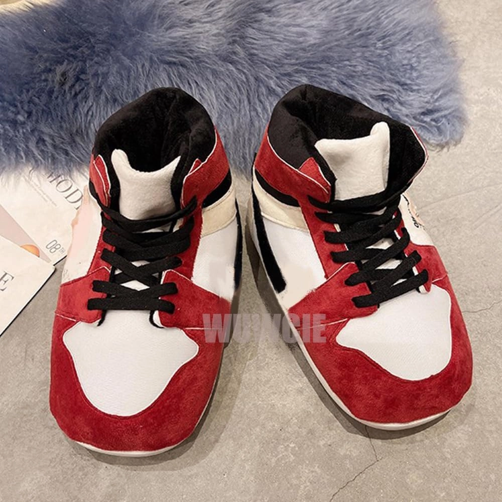 LAPRBY High Top Sneaker Slippers Unisex One-Size Ultra Comfy and Cozy House Fluffy Jordan Like Slippers for Men and Women