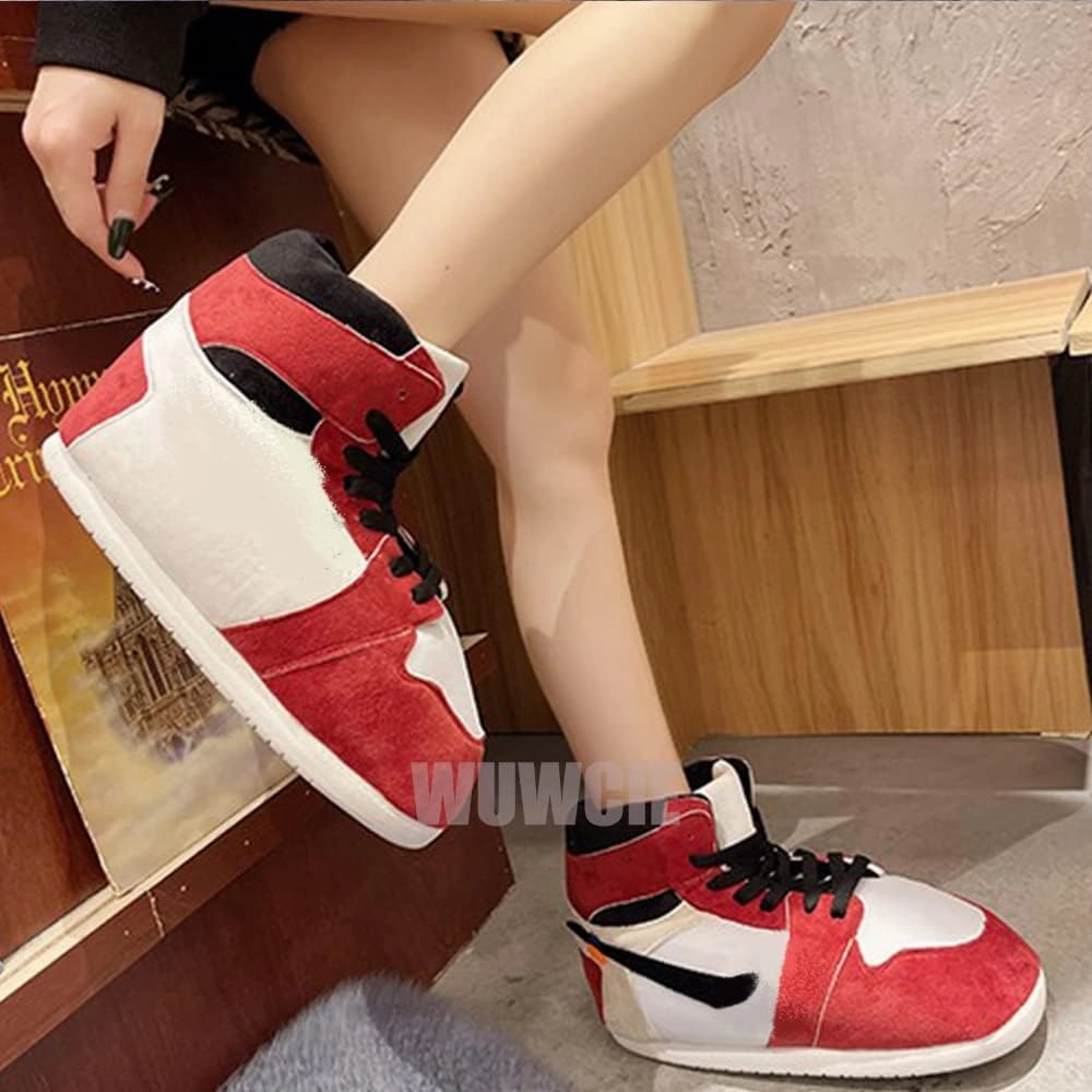 LAPRBY High Top Sneaker Slippers Unisex One-Size Ultra Comfy and Cozy House Fluffy Jordan Like Slippers for Men and Women