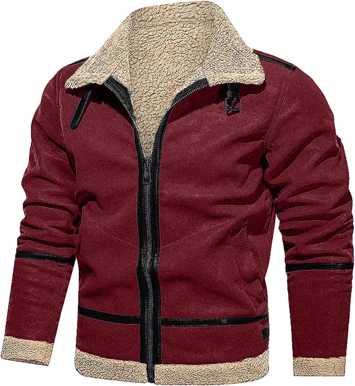 LCMTWX Men's Thick Thermal Winter Jacket Stand Collar Knitted Splice Sweater Coat Casual Cardigan Stylish Outwear Mens