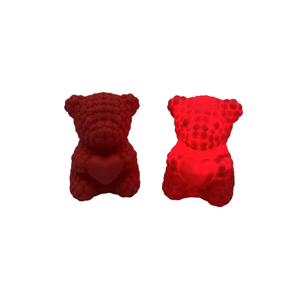 LED Table Light - Red Rose Teddy