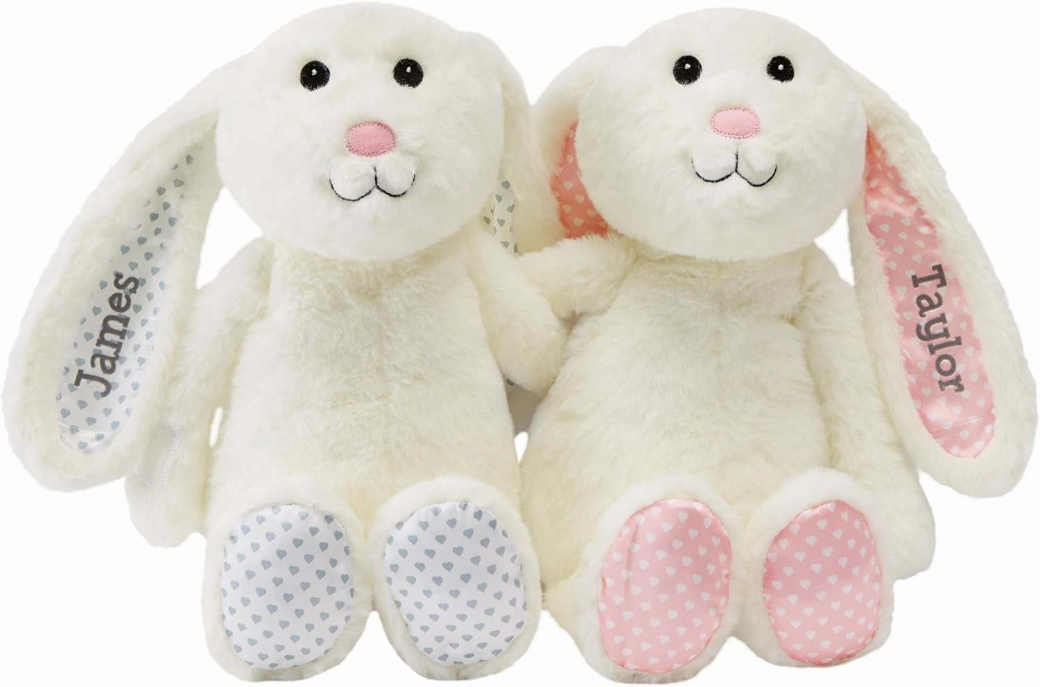 Let's Make Memories Personalized Hugging Plush Bunnies - Valentines Day - for Couples - for Him - for Her - Amor - Te Amo - Easter Bunny - Bunny Stuffed Animal