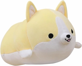 Levenkeness Corgi Dog Plush Pillow, Soft Cute Shiba Inu Akita Stuffed Animals Toy Gifts (Yellow, 11.8 in)