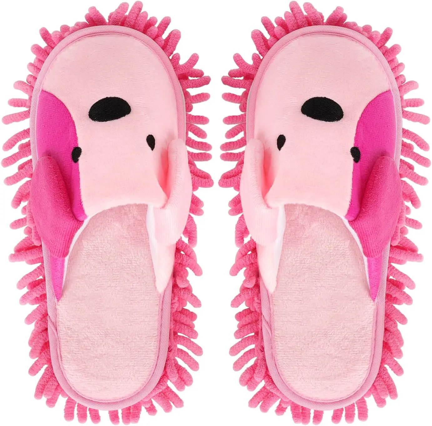 Liitrton Washable Chenille Microfiber Slippers Floor Dust Dirt Hair Detachable Microfiber Mop Slippers for Office Home Room (Pink, Women 7-9/Men 5-7)