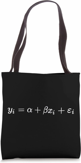 linear regression of a statistical model, statistics & math Tote Bag