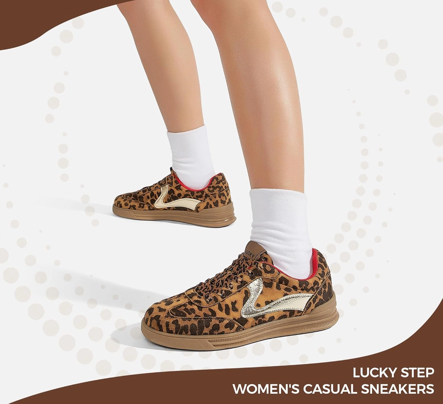 LUCKY STEP Women's Retro Fashion Sneakers Classic Cute Casual Trainers Trendy Footwear Lace up Tennis Walking Skate Shoes