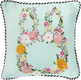 MACKENZIE-CHILDS Throw Pillow, Decorative Pillow, Floral Bunny