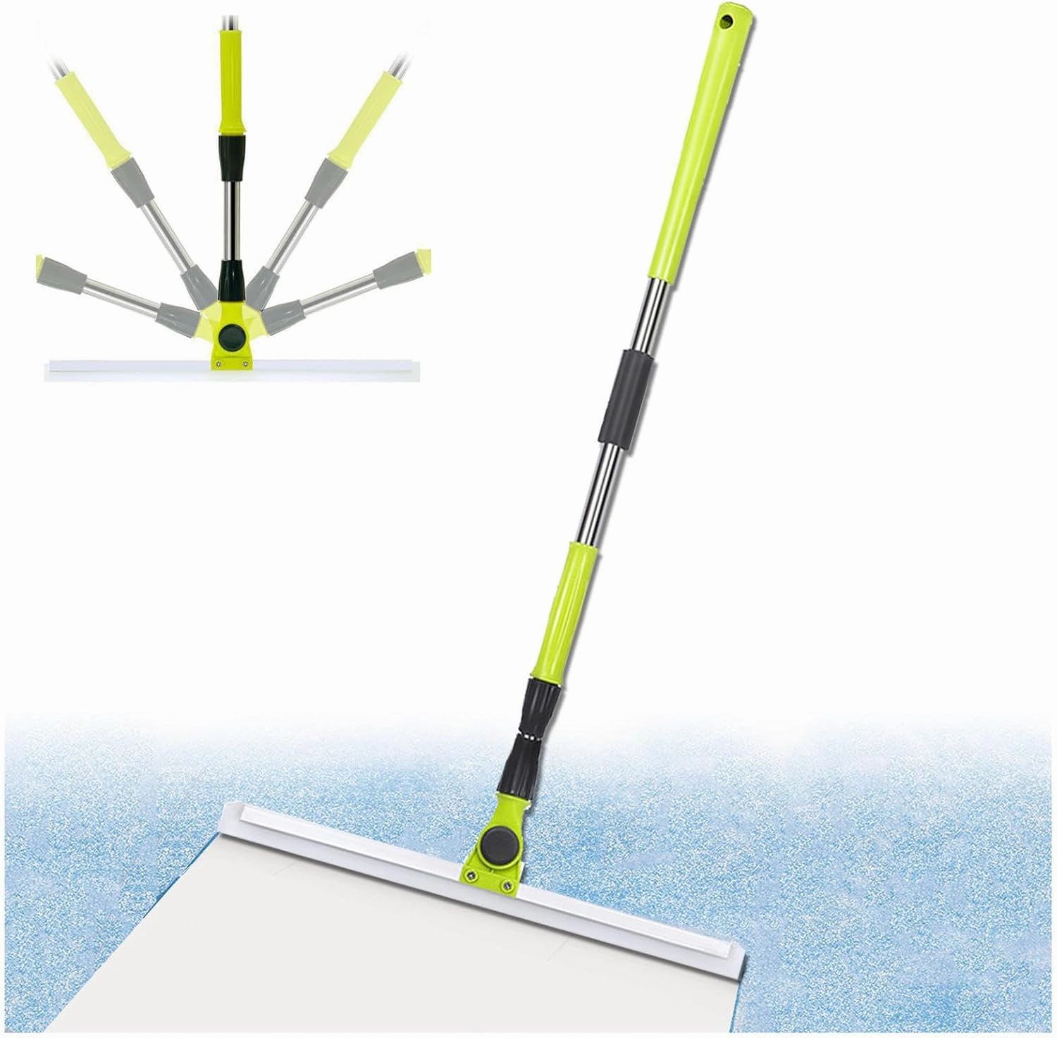 Magic Broom Squeegee, with 51 Long Handle Silicone Broom, Garage Floor Squeegee for Smooth Floors,Rugs,Windows,Large:50×130cm
